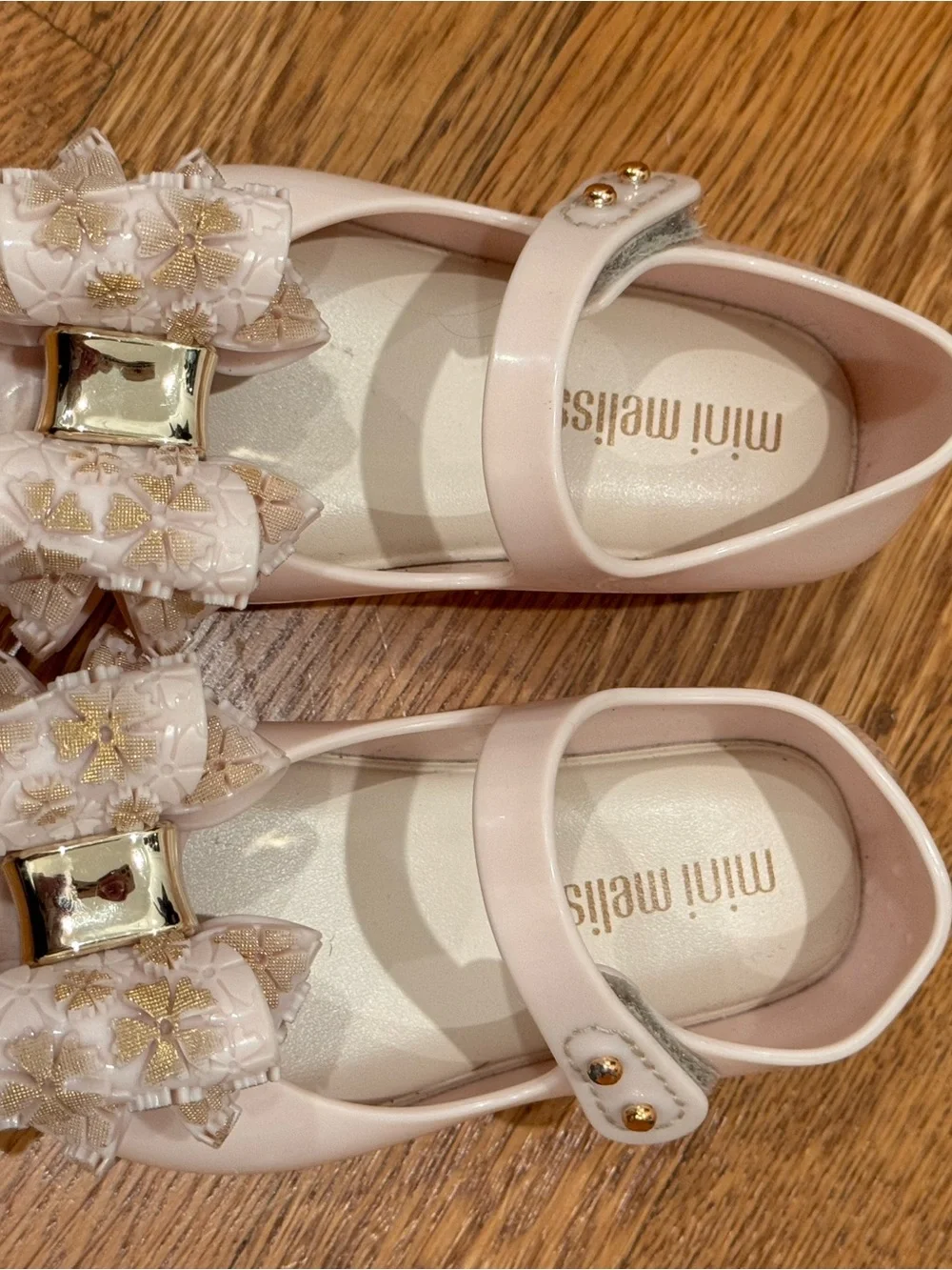 Melissa Kids Blush Pink Jelly Bow Ballet Flats size toddler 6C - Like new!